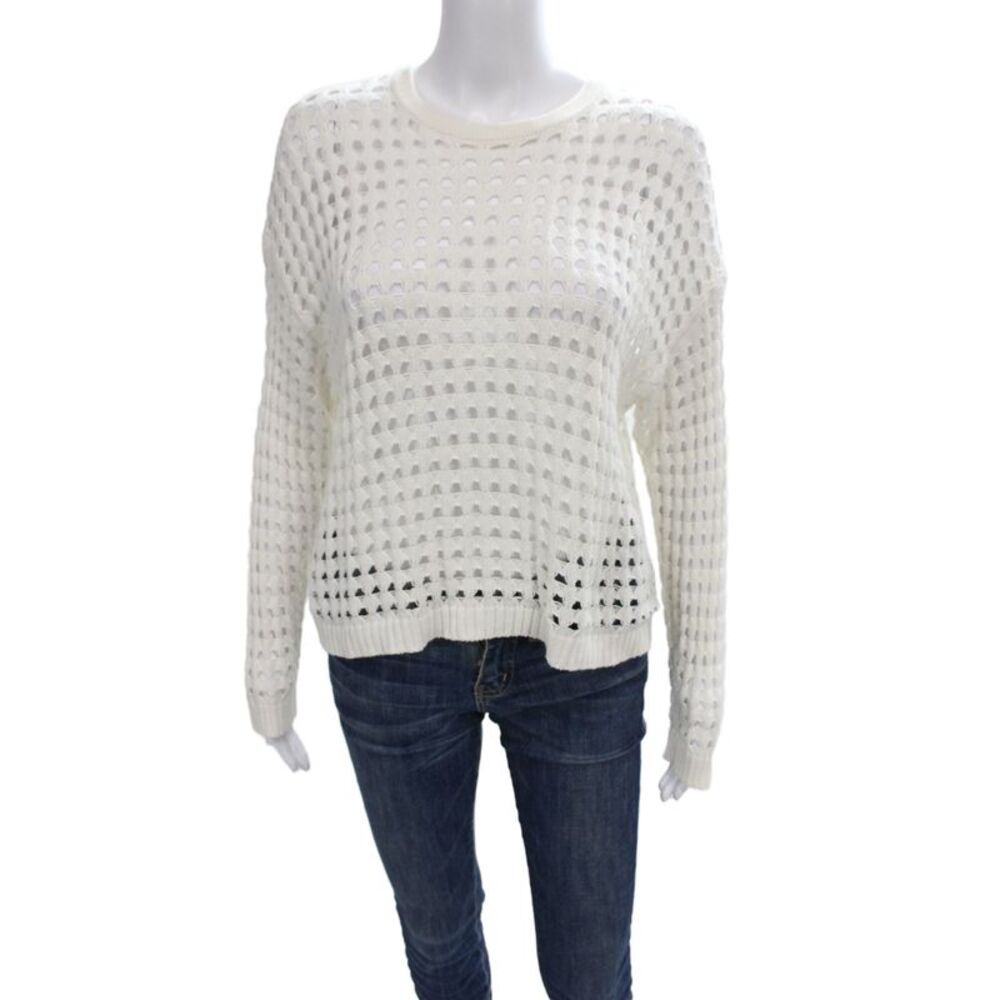 WISPR Unisex White Pullover Crew Neck Cotton Nylon Silk Size XS